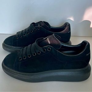 Alexander Mcqueen Velvet Platform Oversized Black Sneaker Size 40 (8-8.5US)